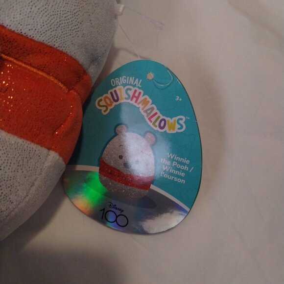 Squishmallows Disney 100th Anniversary Sparkly Winnie The Pooh Plush Stuffed Toy - Picture 4 of 4